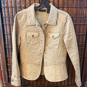 Context Beige Quilted Jean Jacket